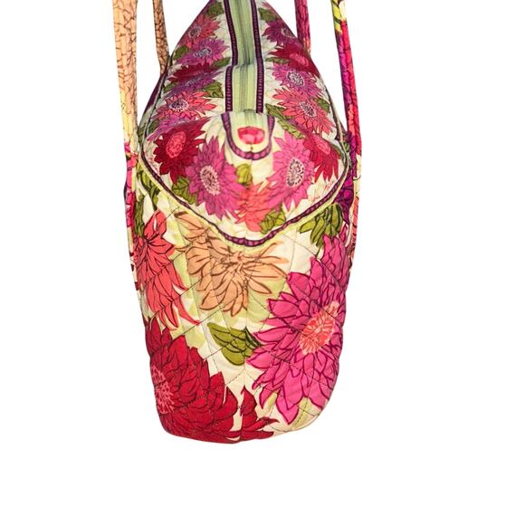 Vera Bradley "Hello Dahlia" Handbag Pink Flowers Quilted Shoulder Bag Tote Purse - Picture 6 of 11